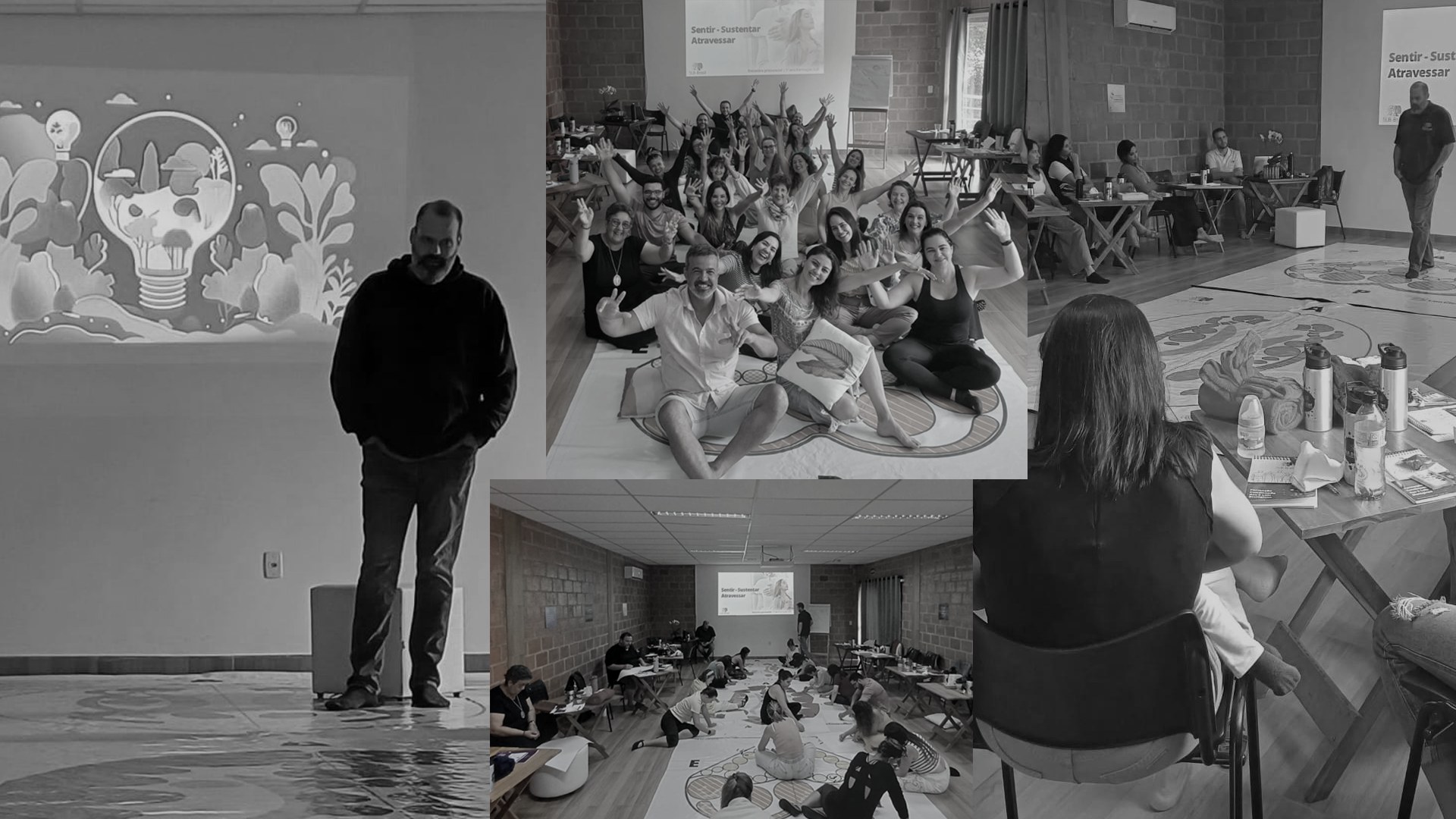 Collage de registros das aulas presenciais da formação